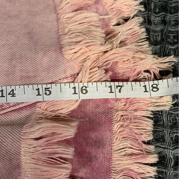 FREE PEOPLE Pink Asymmetrical Raw Hem Mini Skirt Waist Size 27 #754 - Picture 10 of 10